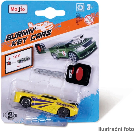 Maisto Burnin’ Key Cars 3 – kovové autíčko na klíček (assort)