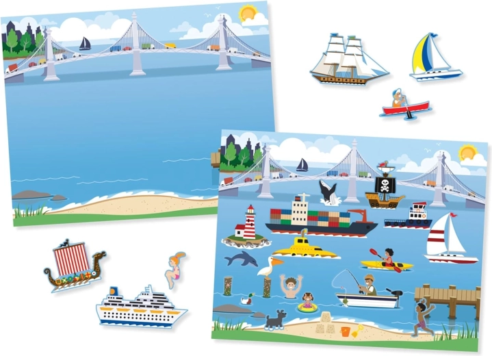 Sticker pad vozidla – sada opakovatelných samolepek a scén MELISSA & DOUG