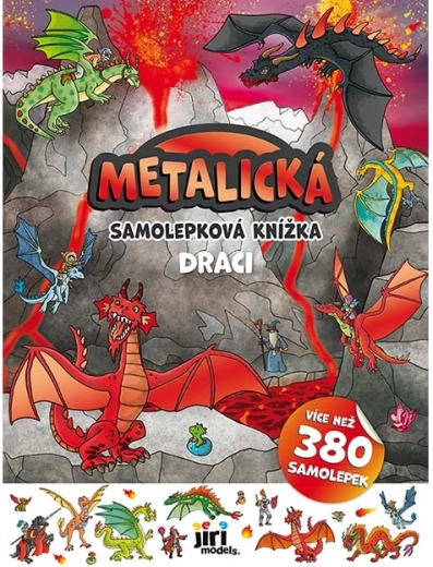 Metalická samolepková knížka Draci