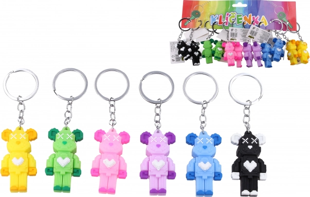 Klíčenka medvěd – barevná přívěsek na klíče
