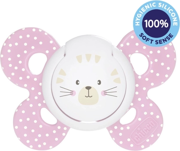 CHICCO dudlík Physio Comfort silikonový 6–16 měsíců – kočka, 1 ks