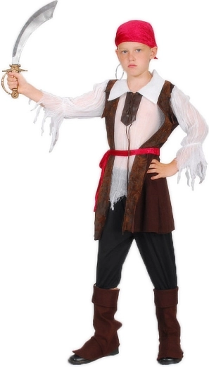 Karnevalový kostým pirát pro děti velikost M (120–130 cm) - 1 kus