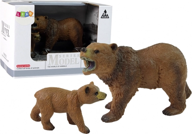 Sada 2 figurek medvěd grizzly s mládětem