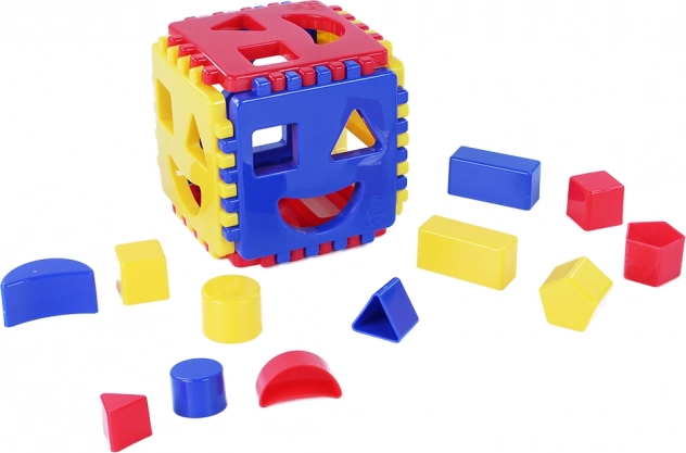 Vkládací kostka pro nejmenší – barevná vzdělávací hračka