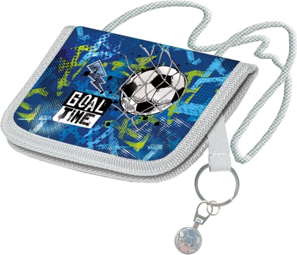 Dětská peněženka na krk Goal Time fotbal s klíčenkou