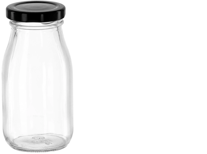 Lahvička na šťávu 200 ml s kovovým šroubovacím uzávěrem 50 mm
