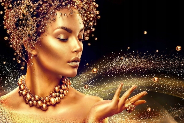 Diamantové malování Žena v magickém prachu 30 × 40 cm