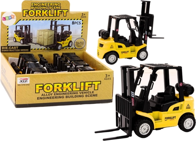 Kovový vysokozdvižný vozík s třecím pohonem – žlutý