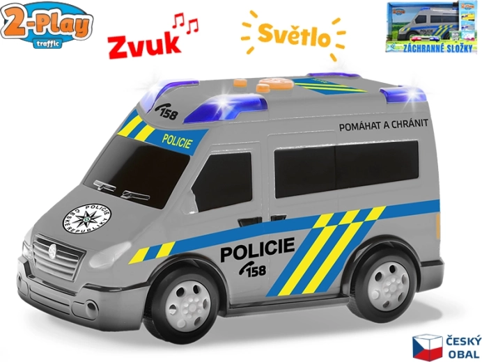 Policejní auto 2-Play s českým designem a světelnými a zvukovými efekty