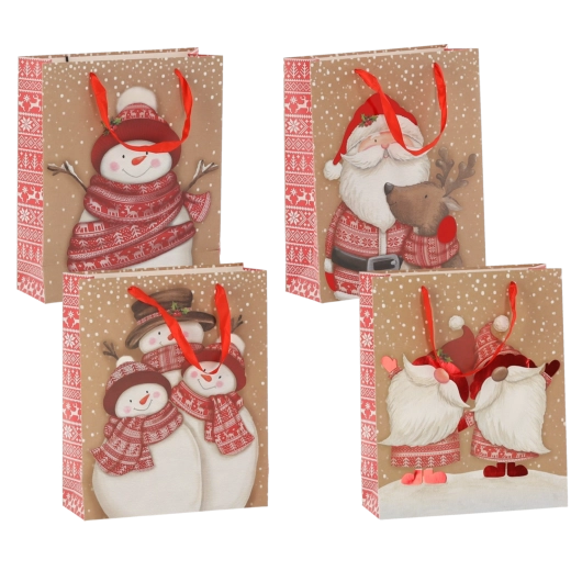 Vánoční dárková taška Świąteczne Postacie 30 × 42 × 12 cm