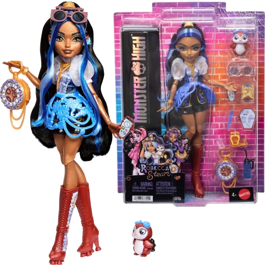 Monster High Robecca Steam panenka 28 cm s doplňky a mazlíčkem