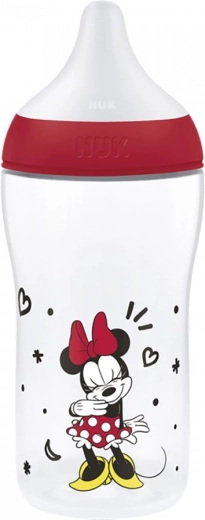 Kojenecká láhev NUK Perfect Match s kontrolou teploty Disney Minnie 260 ml červená