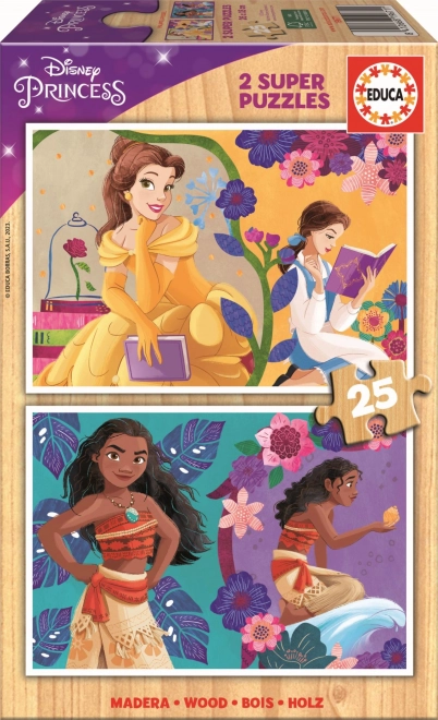 Educa dřevěné puzzle Disney princezny 25 dílků