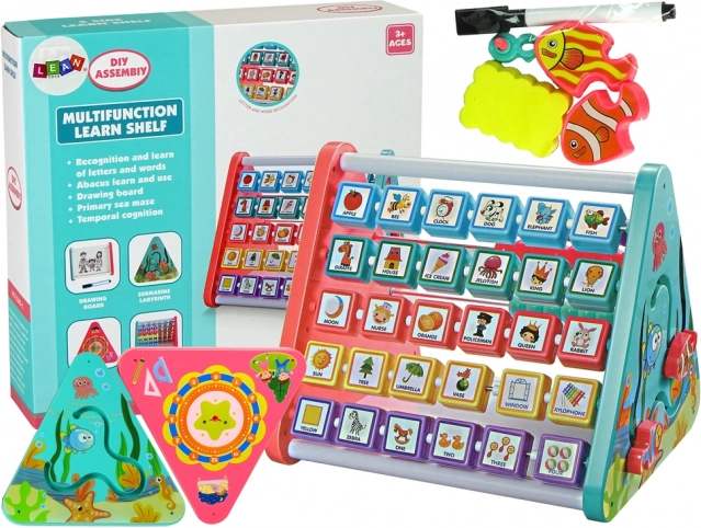 Edukativní polička pro děti s počítadlem a tvary