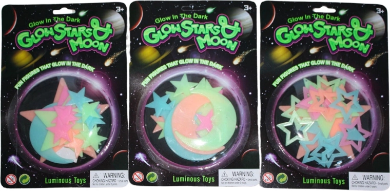 Svítící plastová dekorace měsíc a hvězdy color