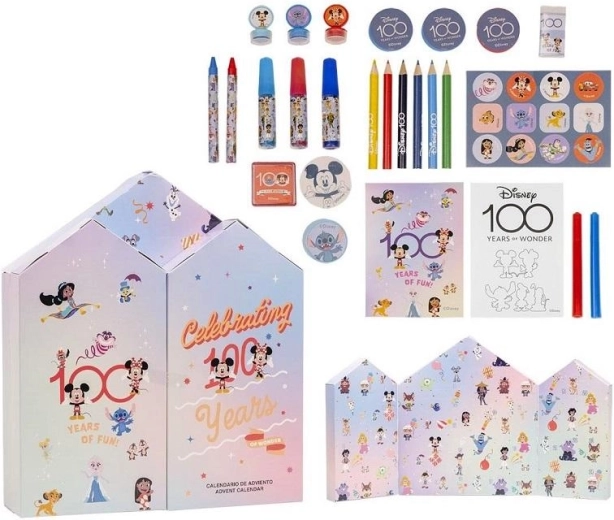Adventní kalendář Disney 100 s psacími a kreslicími potřebami