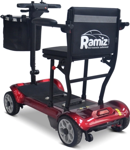 Elektrický čtyřkolový skútr pro seniory EasyGo – červený