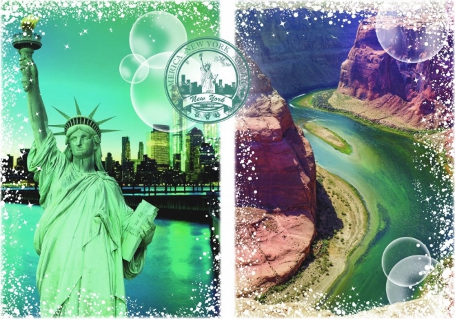 Puzzle Cesta kolem světa: Spojené státy Americké 2000 dílků