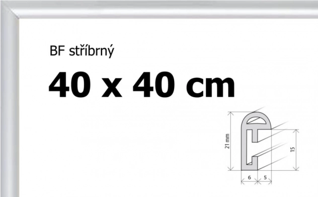 Plastový rám 40 × 40 cm – stříbrný