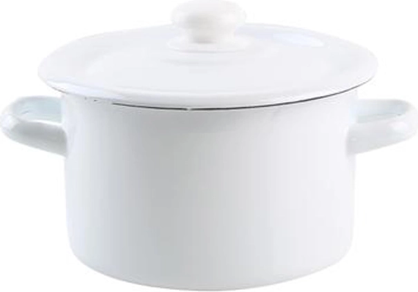 Smaltovaný hrnec s poklicí 2 l – bílý