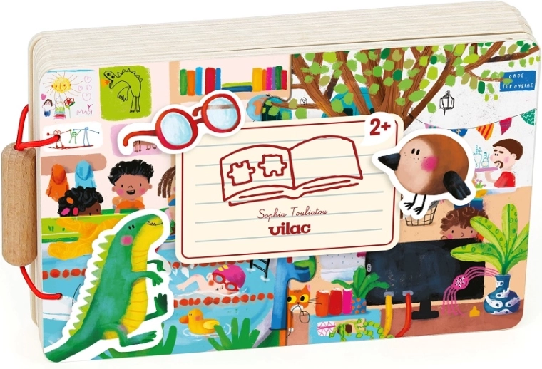 Vilac dřevěná knížka s puzzle a aktivitami