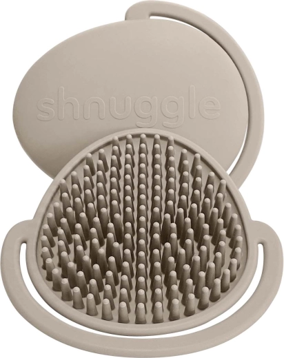 Shnuggle dětský silikonový kartáč taupe