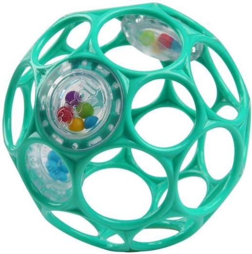 Oball chrastící míček rattle 10 cm, tmavě tyrkysový