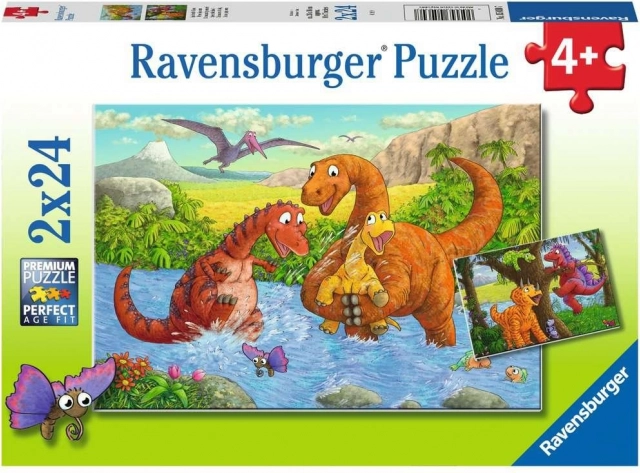 Puzzle RAVENSBURGER hraví dinosauři 2×24 dílků