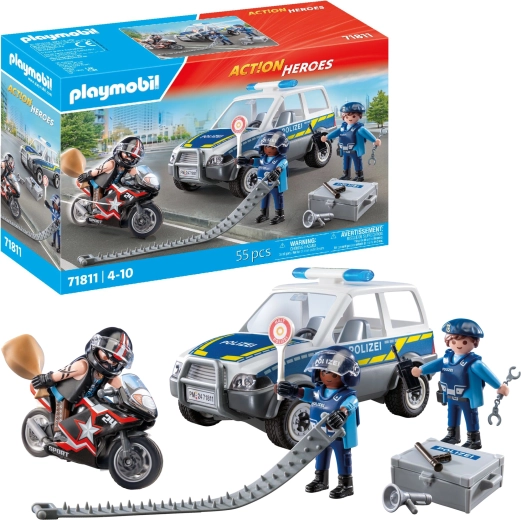 Playmobil City Heroes policejní honička – auto, motocykl a figurky