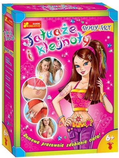 Kreativní sada body art tetování a třpytivé kamínky