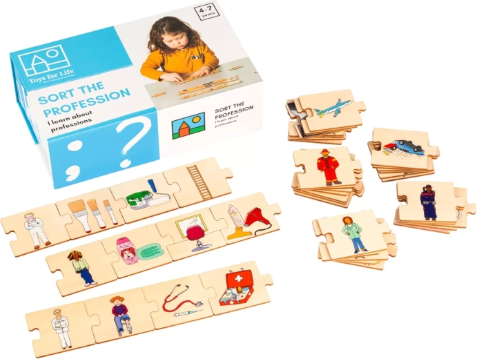 Toys for Life seřaď povolání – dřevěné puzzle v magnetickém boxu