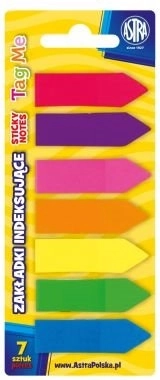 Samolepicí indexovací záložky ASTRA, 7 barev, 45 × 12 mm
