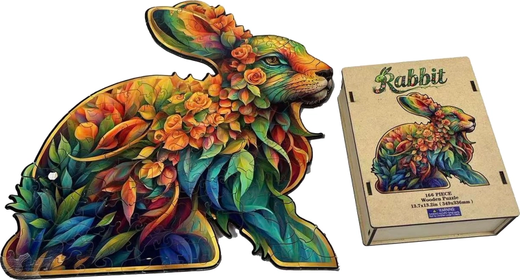 Dřevěné vkládací puzzle králík