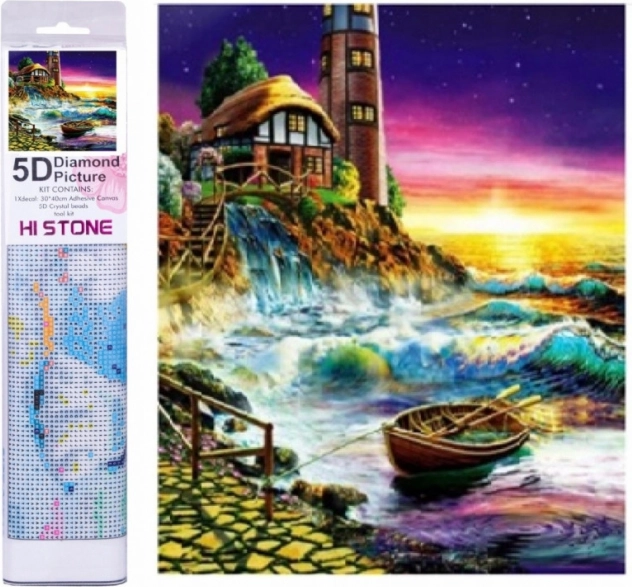 Diamantové malování Bouřlivé pobřeží 30 × 40 cm