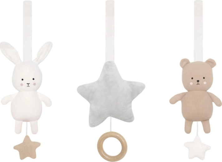 Jabadabado textilní hračky na hrazdičku teddy & bunny