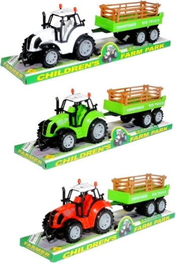 Plastový traktor s přívěsem - 1 kus