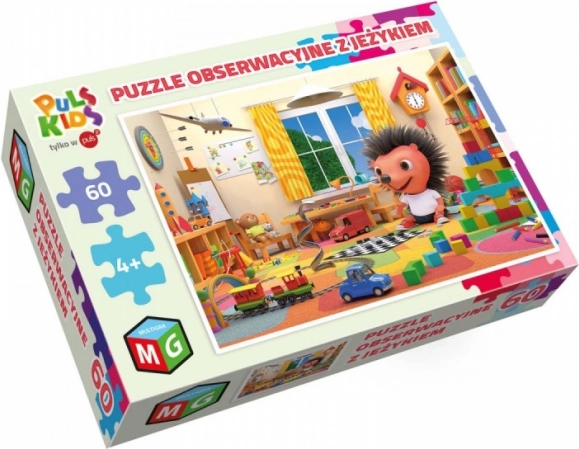 Pozorovací puzzle 60 dílků s hrdinou Ježíkem