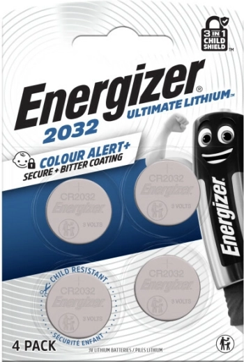 Energizer Ultimate Lithium CR2032 gombíková baterie 4 ks s technologií Color Alert