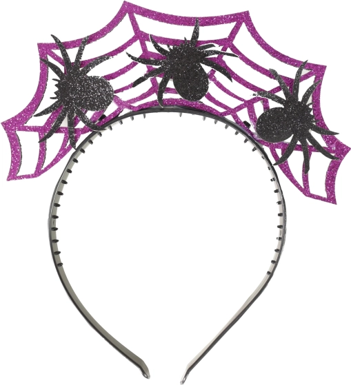 Čelenka Halloween fialová s pavoukem