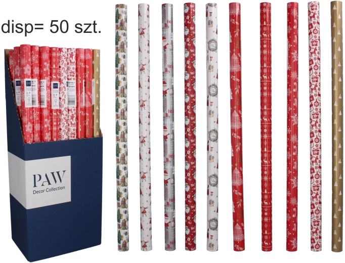 Ozdobný vánoční balicí papír 200 × 70 cm, mix motivů