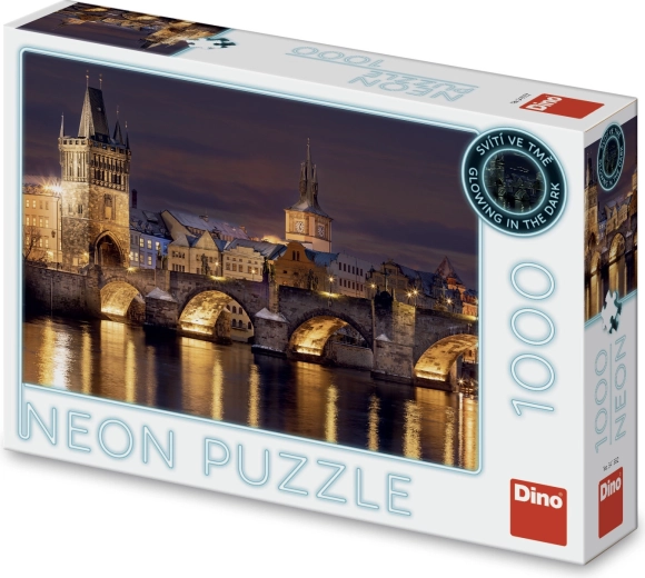 Puzzle Noční Karlův most neon 1000 dílků