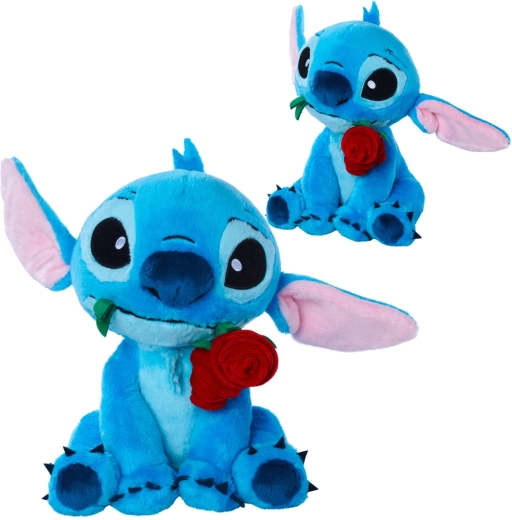 Plyšový Stitch s růží 25 cm