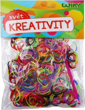 Kouzelné dvoubarevné zaplétací gumičky – mix barev, 300 ks s příslušenstvím