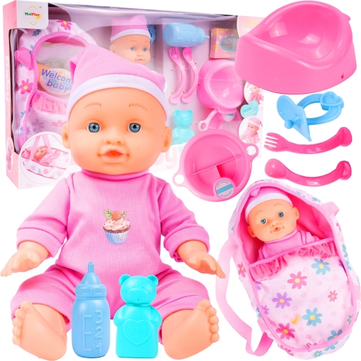 Panenka s příslušenstvím a nosítkem