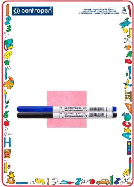 Centropen stíratelná tabulka A4 oboustranná s fixy