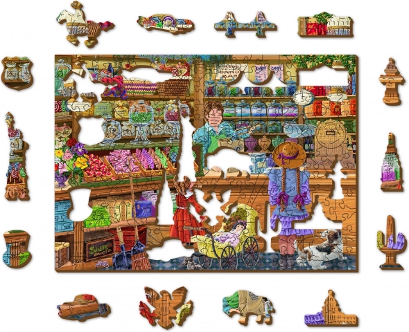 Dřevěné puzzle Sladké dobrodružství 2v1 200 dílků