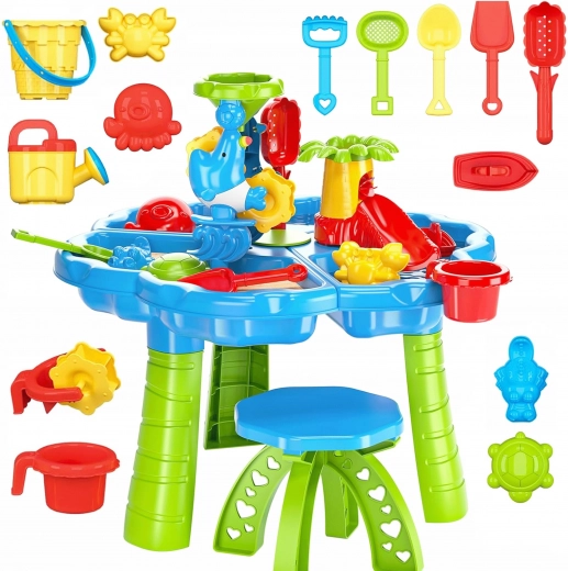 Woopie vodní stůl 2v1 pískoviště s židličkou aquapark s delfínem