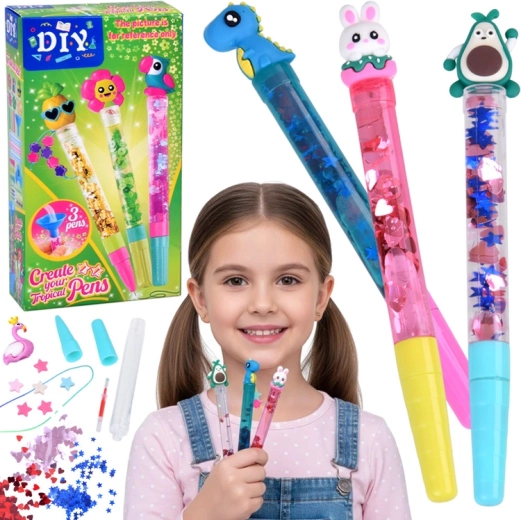 Kreativní sada na výrobu gelových propisek DIY – 3 kusy