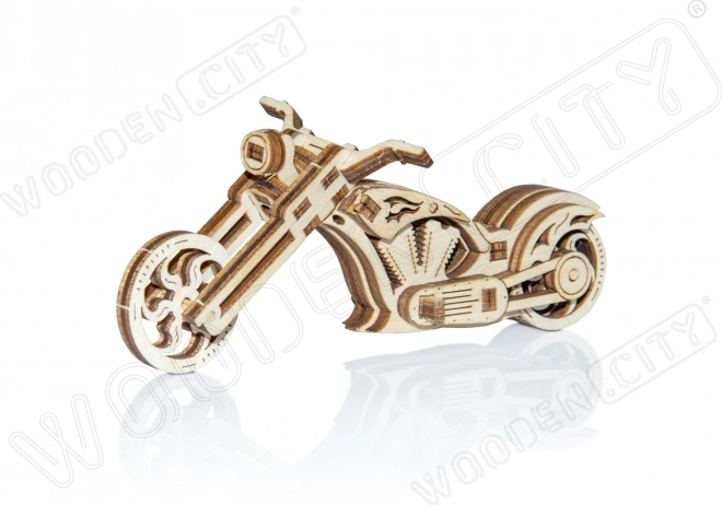 Dřevěné 3D puzzle motorka CHOPPER – mini model, 22 dílků