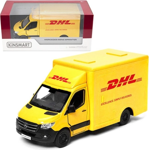 Mercedes‑Benz Sprinter DHL 1:48 kovový model s pohonem Pull Back